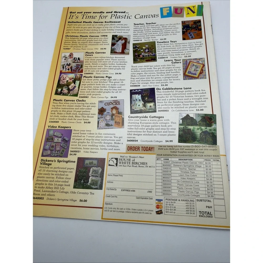 1995 Plastic‎ Canvas Crafts Magazines Complete Year Lot Of 6 Holiday Patterns